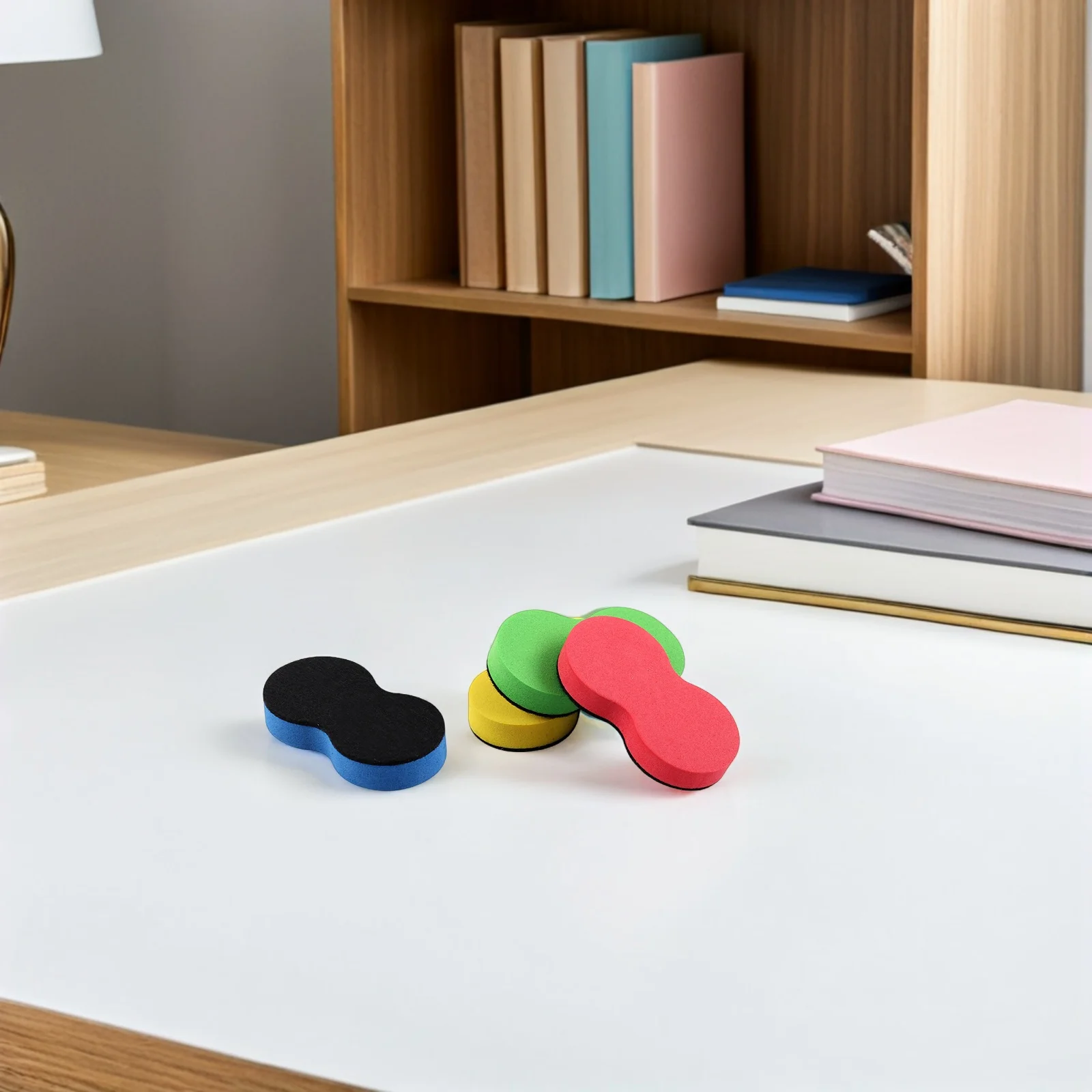 80 قطعة محايات السبورة الصغيرة على شكل الفول السوداني الجاف محو مجلس ممحاة للمدرسة مكتب المنزل مجلس تنظيف السبورة ممحاة