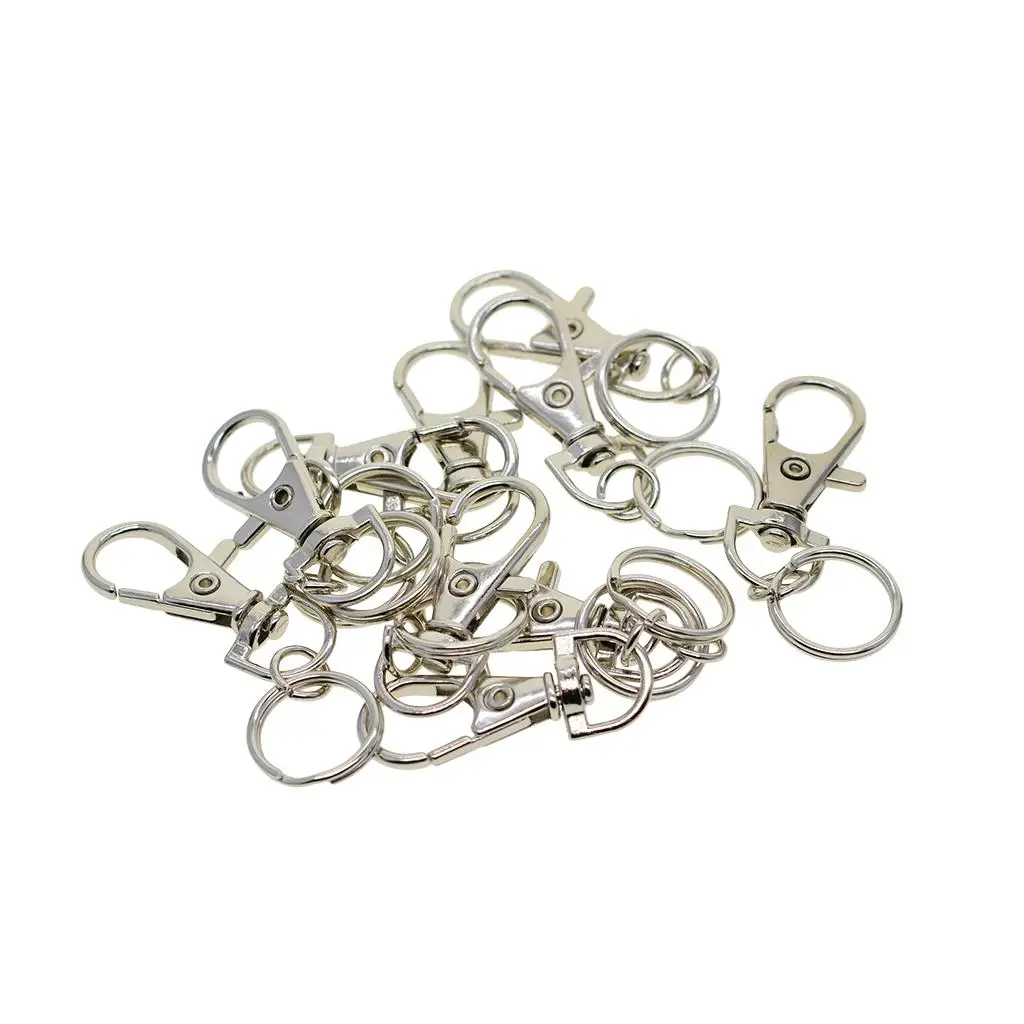 2-6pack 10pcs Plated Metal Swivel Clasps Snap-On Keychain Ring Hook Clip