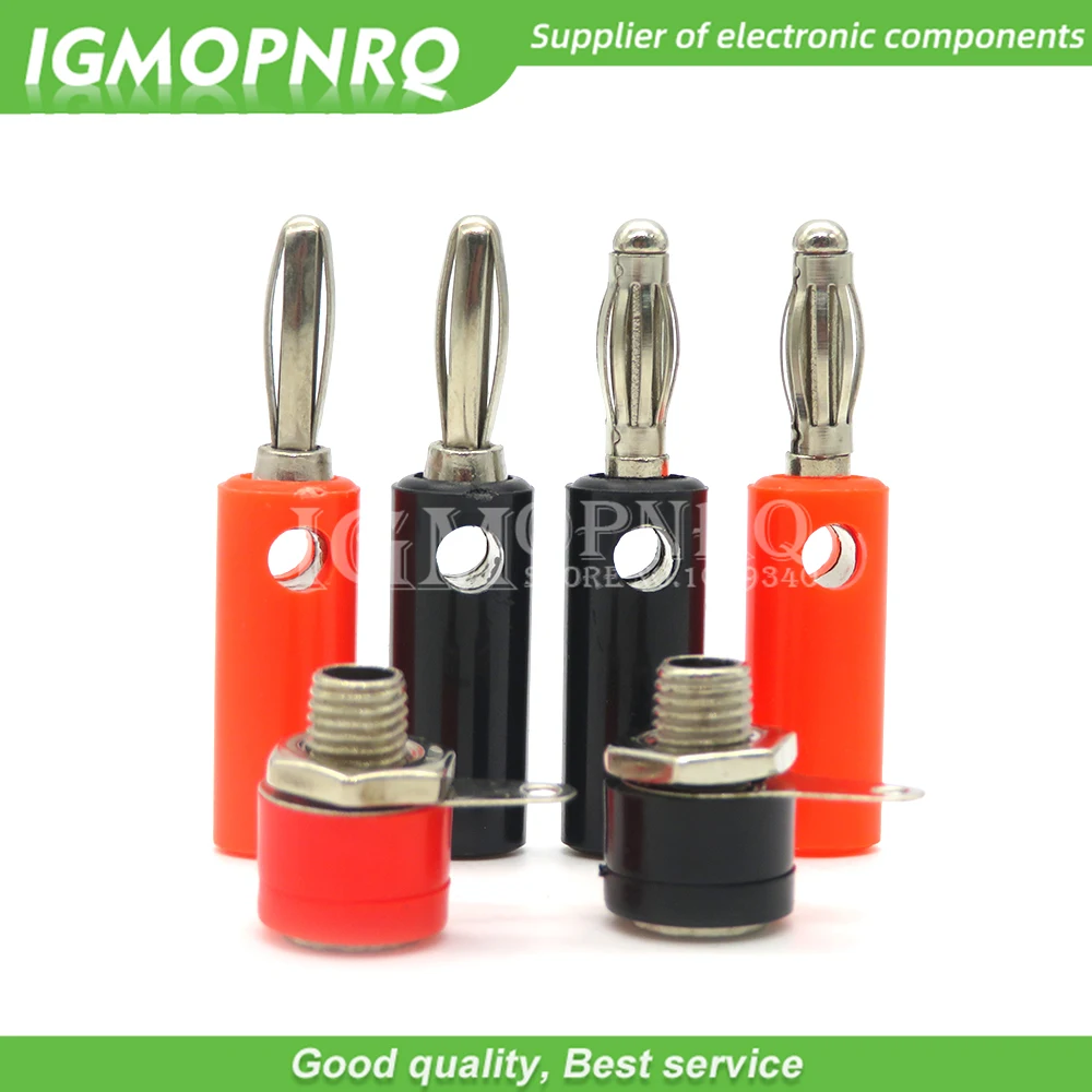 4mm Red Black Male Female Banana Plug Audio Speaker Jack Amplifier Adapter Screw Terminal Binding Post Socket Connector IBUW