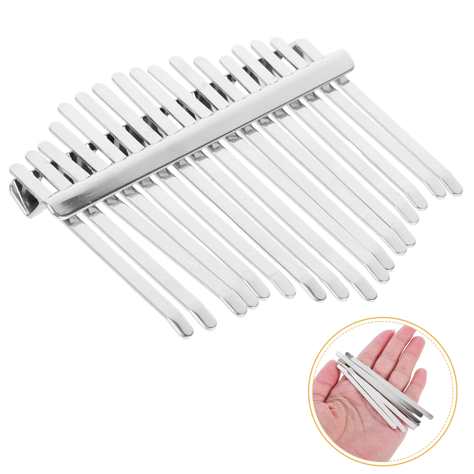 

1Set Kalimba Keys Manganese Steel 17 Keys DIY Stamped Scale Thumb Piano Repair Parts Finger Piano Kalimba Mbira Kit