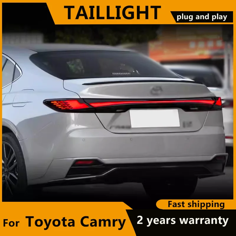 LED Taillights For Toyota Camry 9th Gen 2024 2025 2026 LED Through-type Tai Light LED DRL Dynamic Turn Signal Light Rear Light