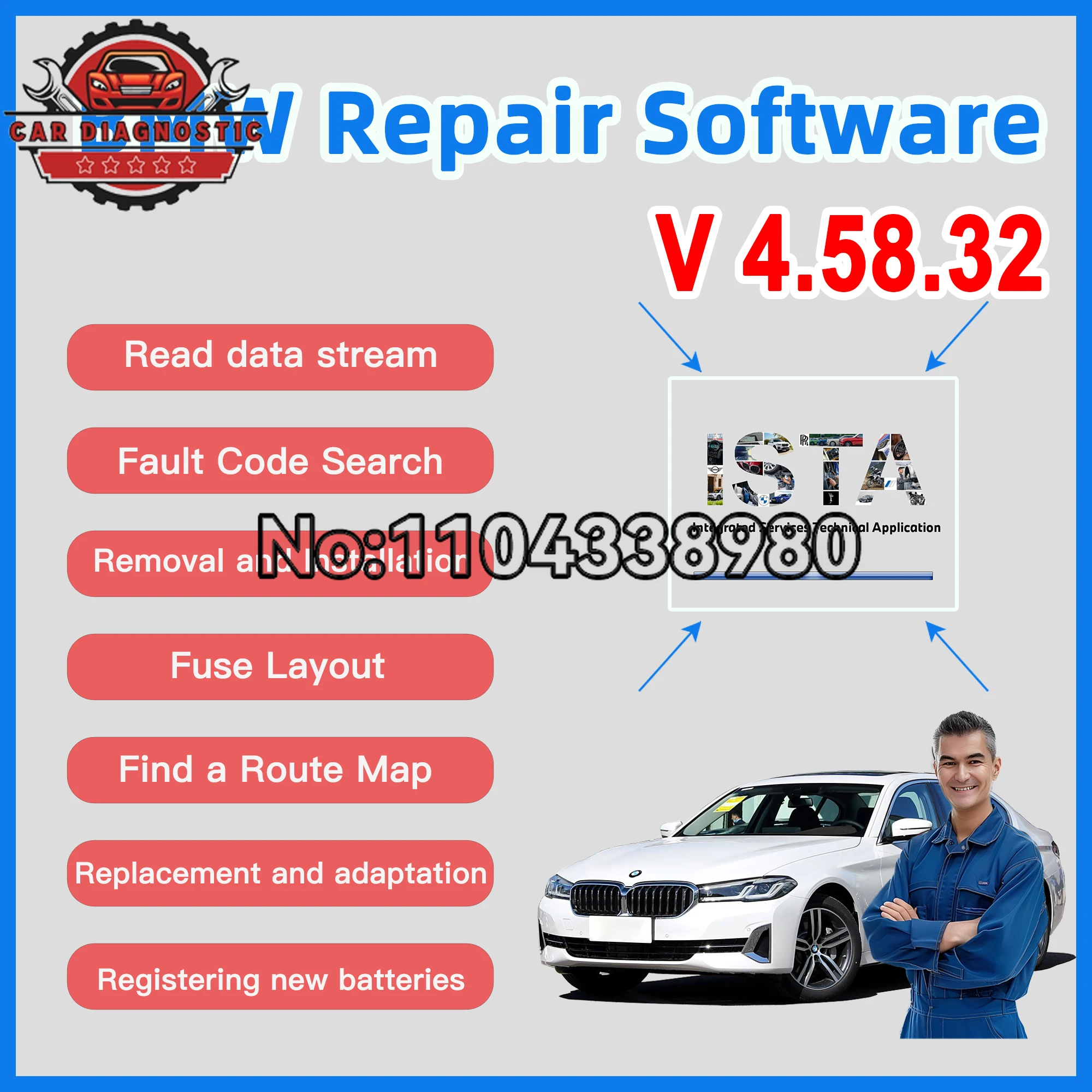 

2026 For BMW ISTA 4.58.32 Repair software System|Read data stream|Find a Route Map|Service Workshop system|Read Out Vehicle Data