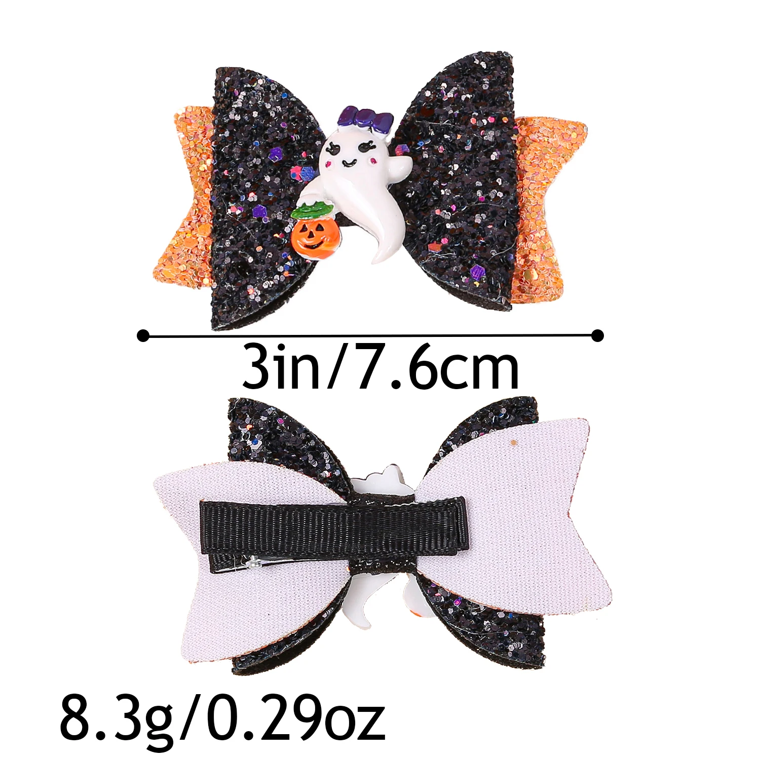 2PCS Glitter Haar Bögen Clips Kürbis Teufel Haar Bögen Clips Mädchen Halloween Festival Party Barrettes Clips Kinder Haar Zubehör