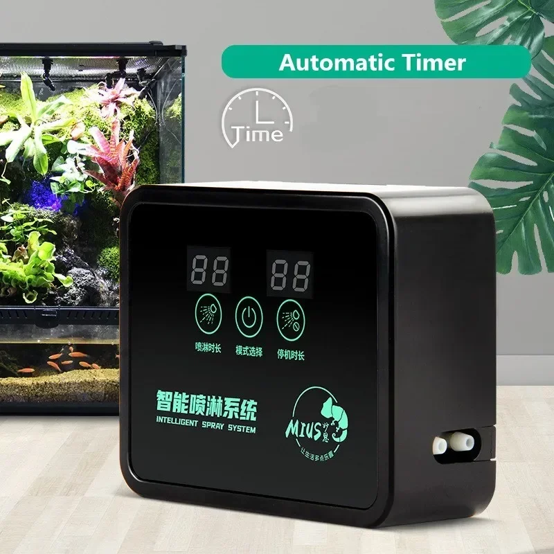 Intelligent Reptile Fogger Terrariums Humidifier Electronic Timer Automatic Mist Rainforest Spray System Kit Sprinkler Control