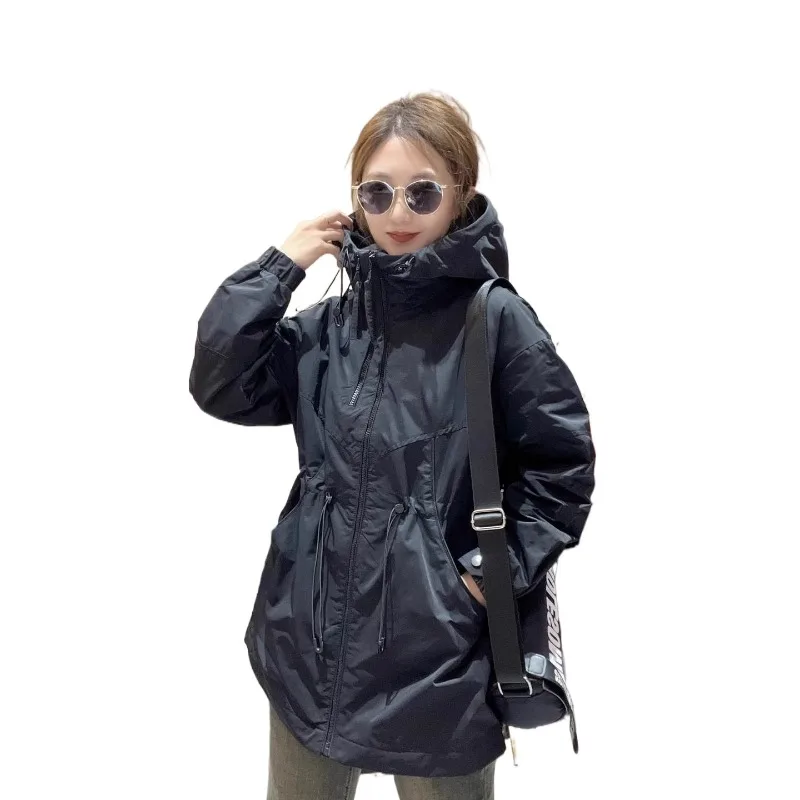 

Black Spliced Jacket Short Jacket Men's and Women's Same Spring Autumn Loose Korean Version Casual Versatile Hooded Cardigan Top