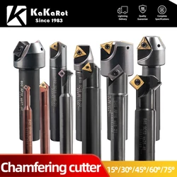 KaKarot 15 30 45 60 75 Chamfering Tool Holder TCMT11 16T3 End Mill Chamfer Tools Countersink Mill Deburring Edges V Grove CNC