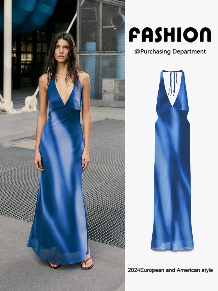 

Модное вечернее платье с принтом, бантом и воротником, осенняя новинка 2025 года, женское, с завышенной талией, длинное