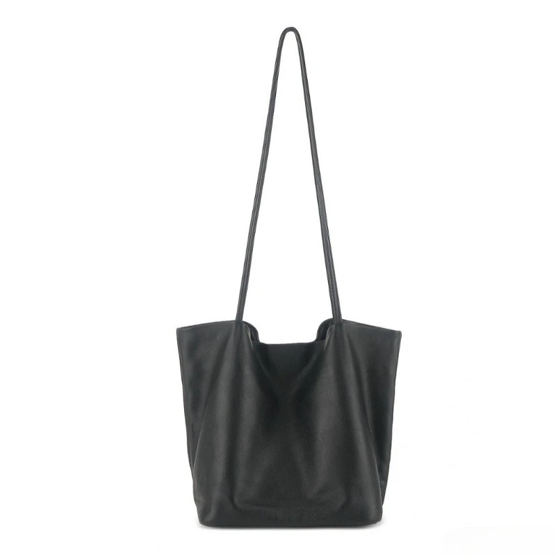 Minimalist Everyday Casual Shoulder Bag for Women Genuine Leather Soft Lambskin Slouchy New Luxury Handbag Portable