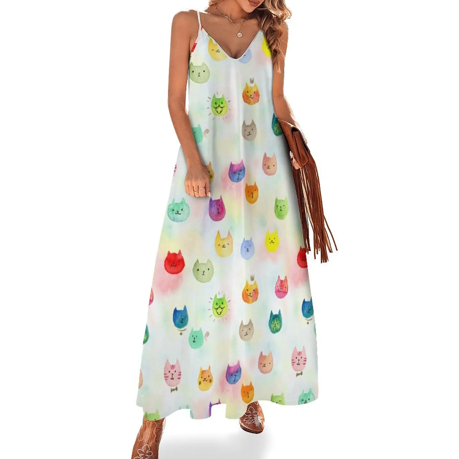 Cat confetti Sleeveless Dress Dress women birthday dress for women dresses summer woman 2023