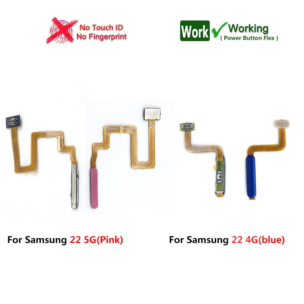 NEW Tested For Samsung A22 4G 5G Power Home Button Menu Return Key Flex Cable NO Touch ID Fingerprint Recognition Sensor