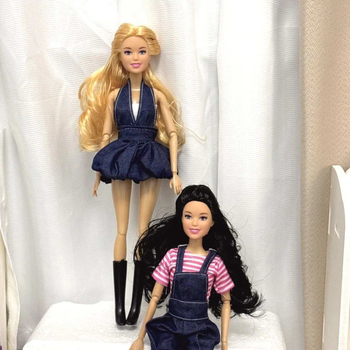 30 ซม.ยุโรป Supermodel ตุ๊กตาแฟชั่น DENIM ชุดกระโปรง 1/6 ตุ๊กตา BJD ข้อต่อ Movable CURLY ผมเด็ก Daily Play House ของเล่นของขวัญ