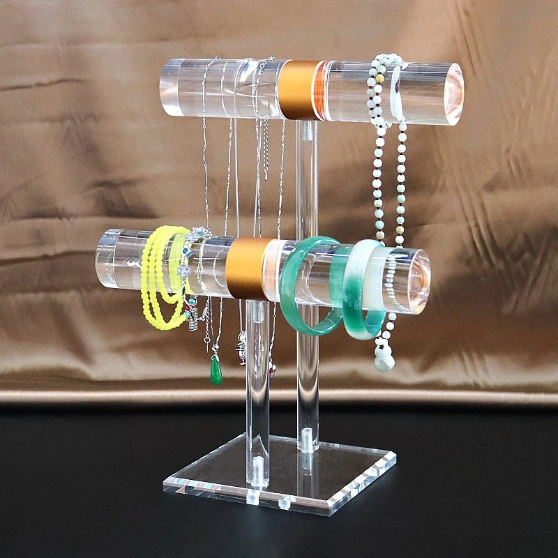 

2-layer T Necklace Organizer Bracelet Display Case Jewellery Making Supplies Watch Headwear Showcase Bracelet Charms