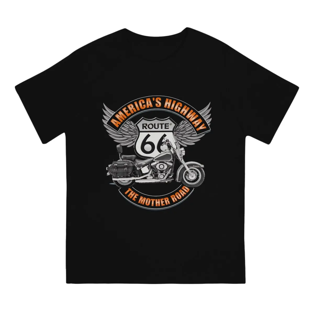 U S Route 66 Road T Shirt Graphic Men Tees Summer Clothing Polyester O-Neck TShirt