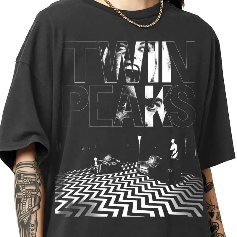 Twin Peaks Agent Cooper Graphic T-shirt Vintage Washed 90s Retro Cinematic Harajuku Unisex Oversized Cotton Short Sleeve Tee Top