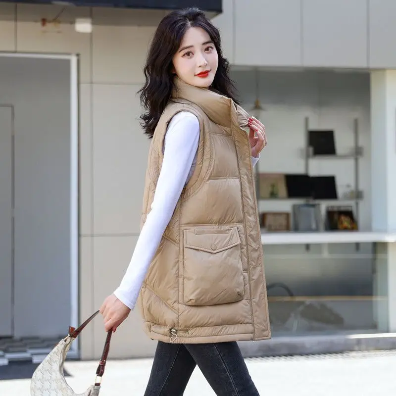 Women Jackets Vest Coat New Autumn Winter Sleeveless Cotton Padded Warm Parkas Waistcoat Jacket Female Casual Outerwear Top Q436