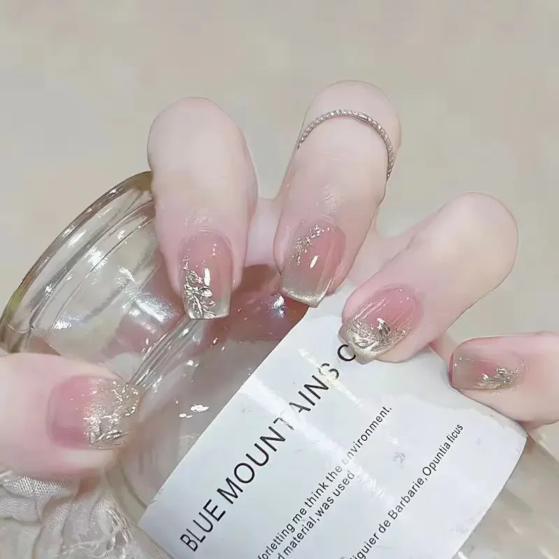 24 Uds. De uñas vigorosas coloridas de verano, arte corto cuadrado, ojo de gato, Graffiti, uñas postizas artificiales encantadoras, uñas francesas reutilizables a la moda