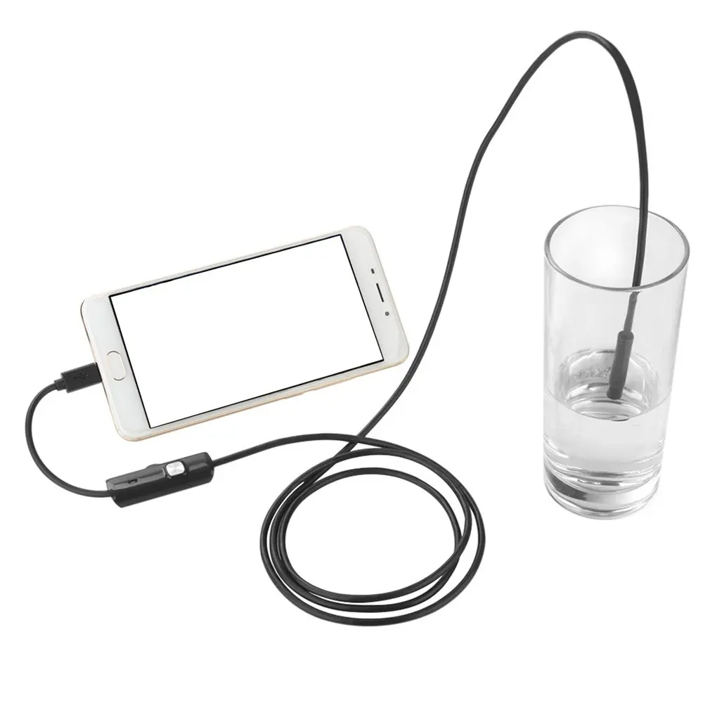 7mm Endoscope Camera Flexible IP67 Waterproof Micro USB Inspection Borescope Camera for PC Notebook 6LEDs Adjustable