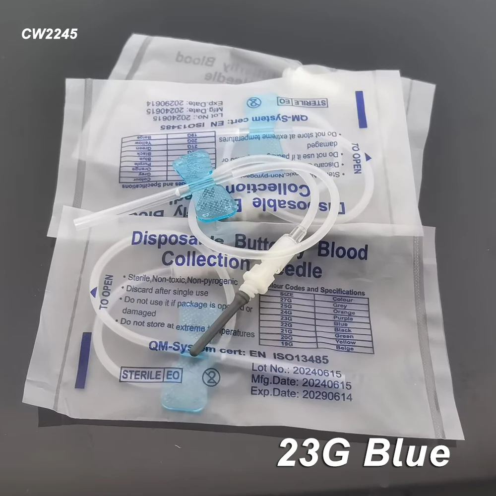 NONE 500Pcs Einweg Schmetterling Blut Sammlung Nadel doppel flügel typ Blut Sammlung Nadel Haustier Pflege Zimmer Katze Hunde Tier 6