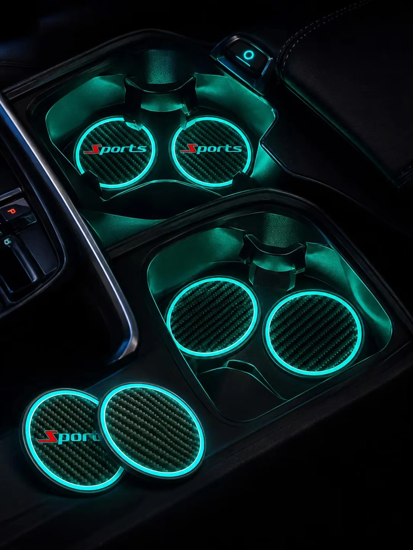 Universal Glowing Waterproof Non-Slip Coasters Car Ambience Decor Accessories Car Color Changing Glow-In-The-Dark Coasters