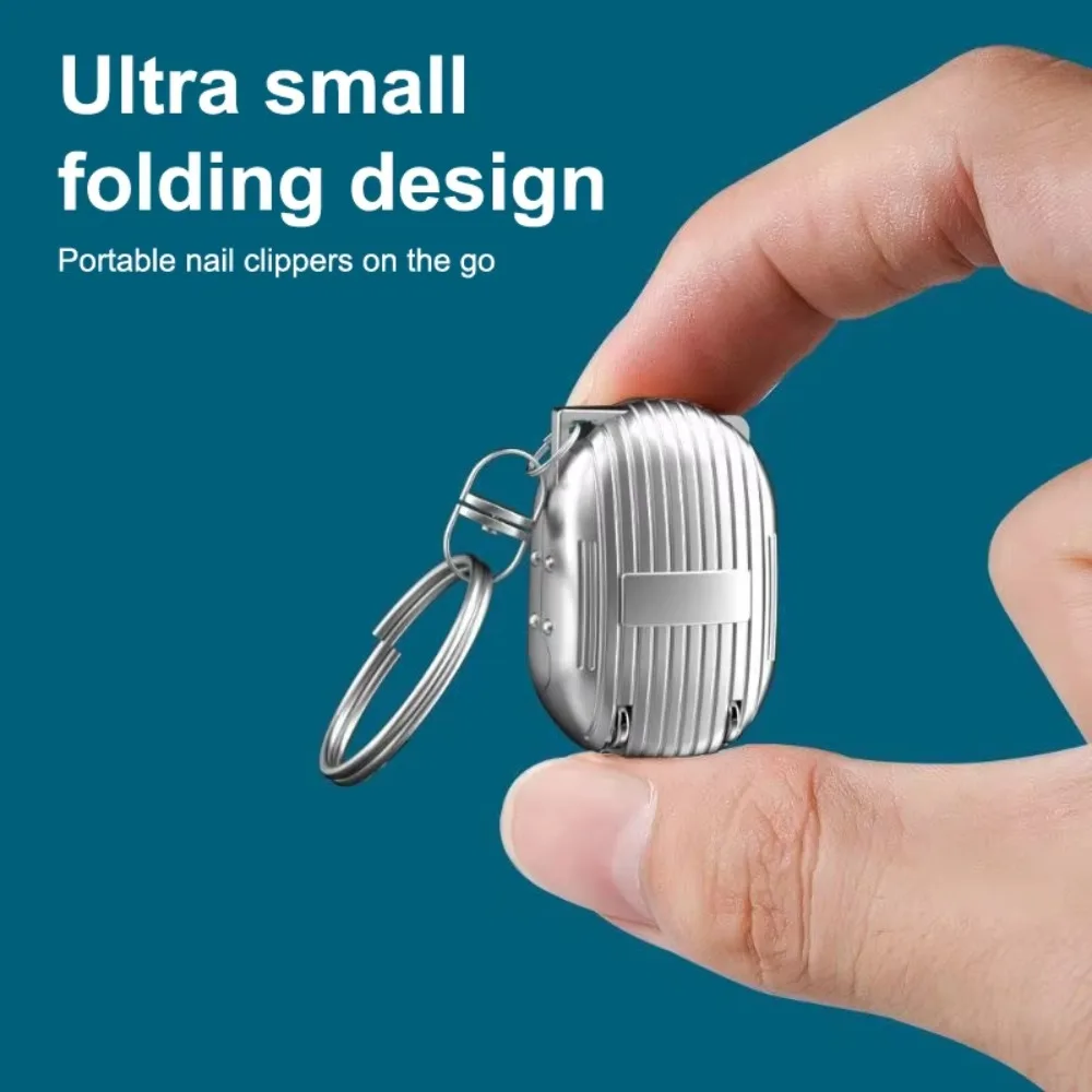 크리 에이 티브 스테인레스 스틸 미니 손톱깎이 절묘한 휴대용 접이식 손톱깎이 키 액세서리 매니큐어 도구