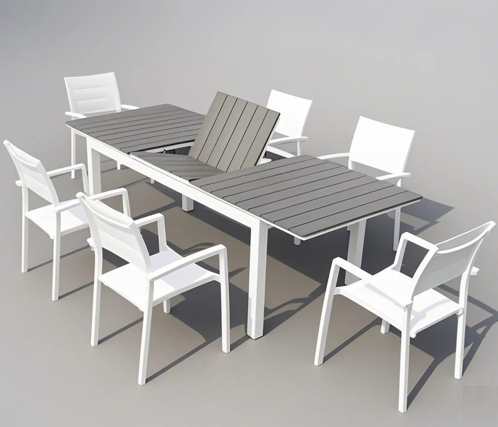 xx-EVERSHINE Modern Design Outdoor Aluminum Frame Extension Table Chair Set Economical Six-Seater Garden Patio Furniture 3-Year^