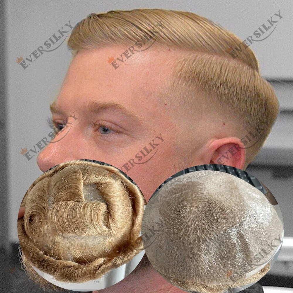 

Натуральная линия роста волос, ультратонкая основа 0.02 мм, 80% плотность, блонд 22R # # Мужской парик-накладка 613 60R, незаметный, серый 1B80, из натуральных волос, протез для волос