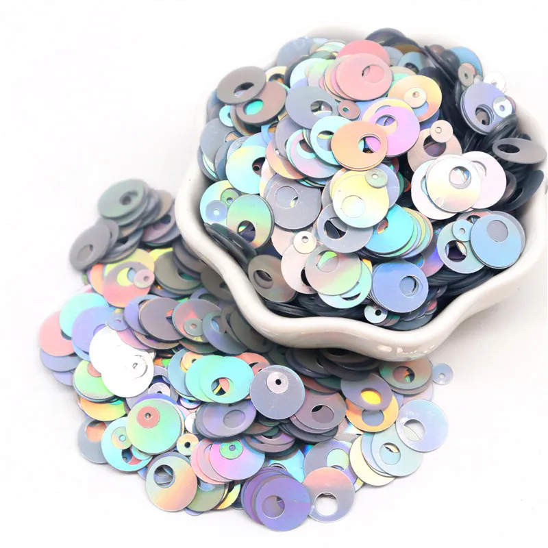 Sequin 10mm 20mm 30mm Flat Round Sequins for Craft Larger Round Sequins Paillette Lentejuelas with Big Hole DIY Sewing Accessory