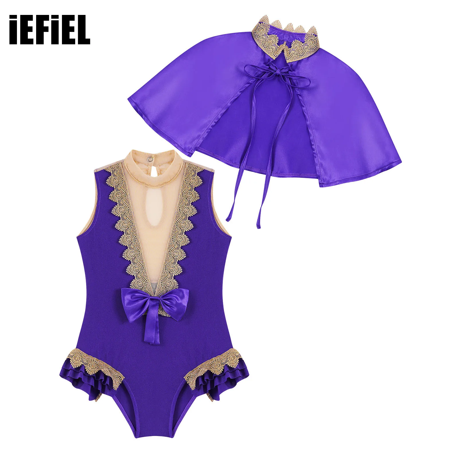 

Kids Girls Christmas Cosplay Costume Set Trapeze Leotard Bodysuit Halloween Role Play Fancy Dress Up Kids Princess Dress Cloak