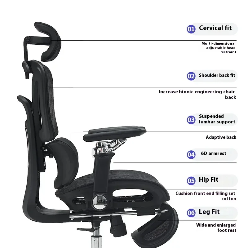 Silla de oficina de lujo para salón, sillón de respaldo alto para dormitorio, silla ergonómica para sala de estar, silla de oficina giratoria para juegos, silla de escritorio, muebles.