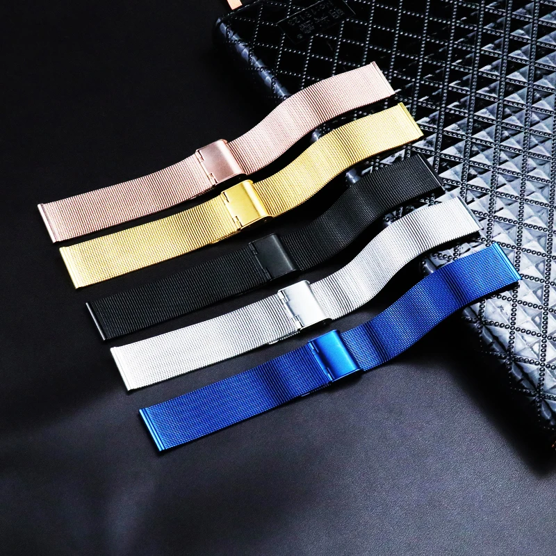 (flash sale) Watch Strap 8mm 10mm 12mm 13mm 14mm 15mm 16mm 17mm 18mm 19mm 20mm 21mm 22mm 24mm Stainless Steel watch Band
