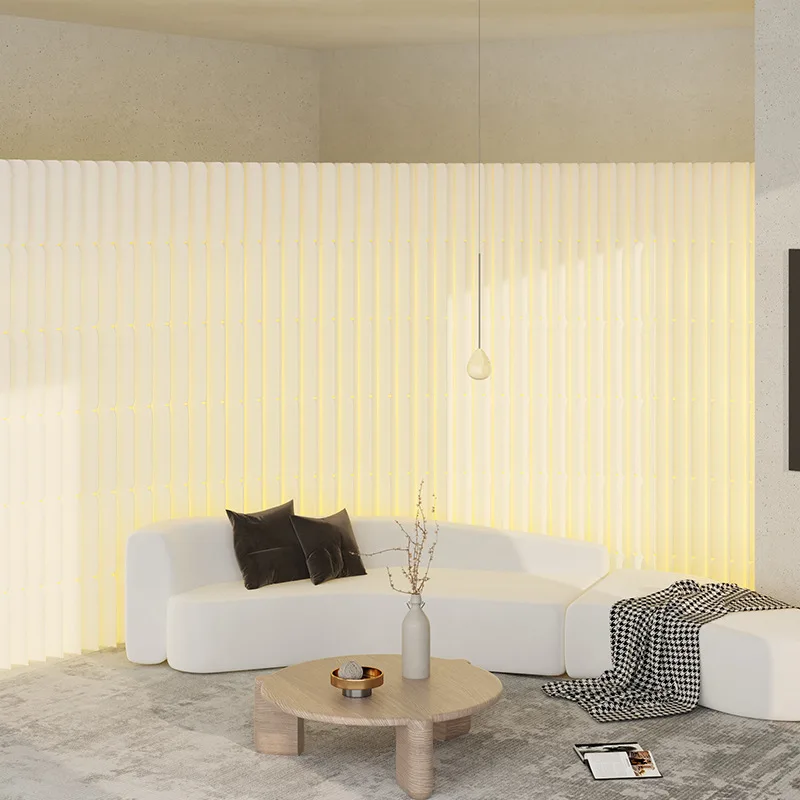 Screen partition false wall luminous living room bedroom shielding paper folding movement no punching foldable luminous screen