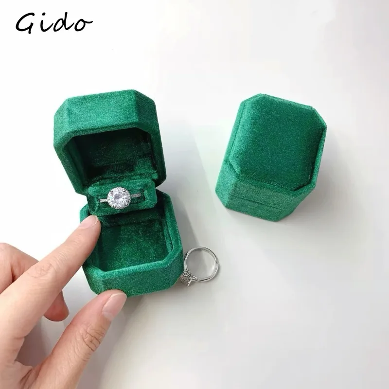 Square Velvet Ring Box Jewelry Ring Earring Holder Case Packaging Marriage Storage Earring Display Joyeros Organizador De Joyas