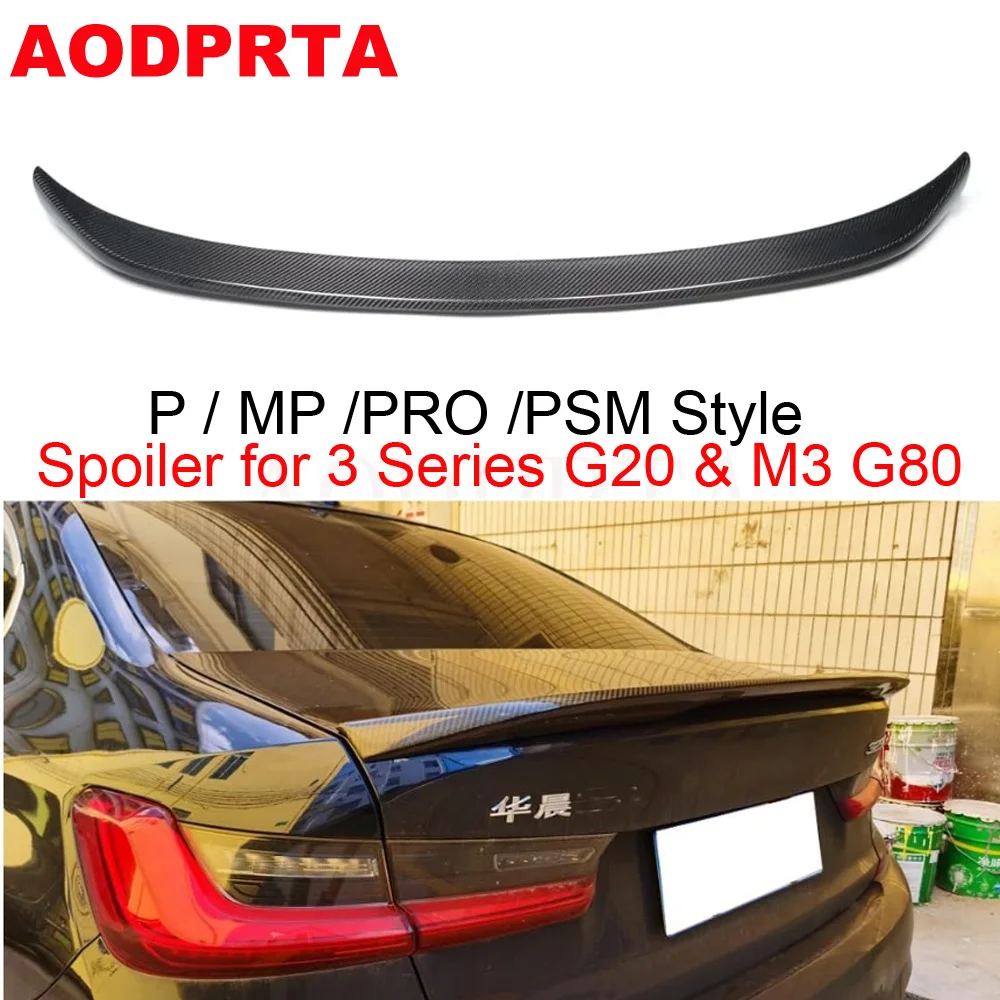 

3k twil Carbon Fiber Rear Boot Trunk Wing Spoiler for BMW 3 Series G20 M3 G80 2019+ P Style