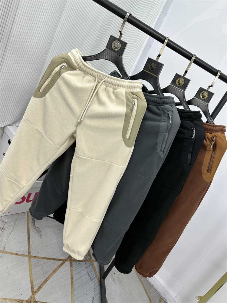 Men's Fashionable Casual Pants Double-sided Fleece-lined Cuffed Thermal Autumn Winter Straight Leg Long Fashion Urban Style