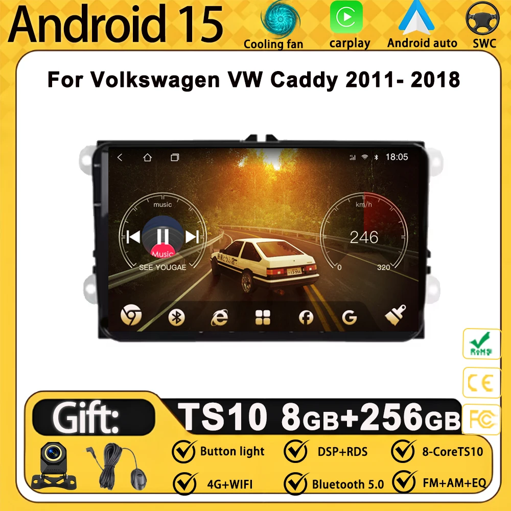 

Android For Volkswagen VW Caddy 2011 2012 2013 2014 2015 2016 2017 2018 Auto Radio Car Player Navigation 2din DVD Screen WIFI
