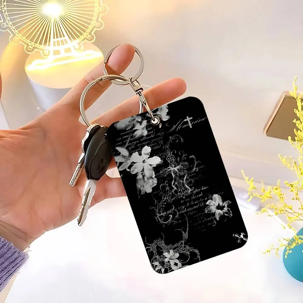 Cyber Sigil Cross Sign Rectangle Keychain Card Holder, Badge Credit Card Holder, Student ID Card Holder, Bus Cards Cover