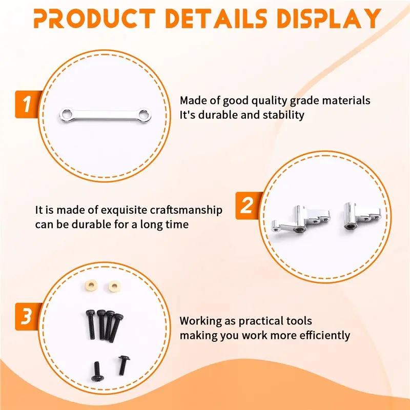 Per MJX 1/14 14301/14302 14303 14304 RC Auto Sterzo Anteriore Assemblaggio + Cuscinetti Kit-Argento Aggiornamenti Set di Accessori