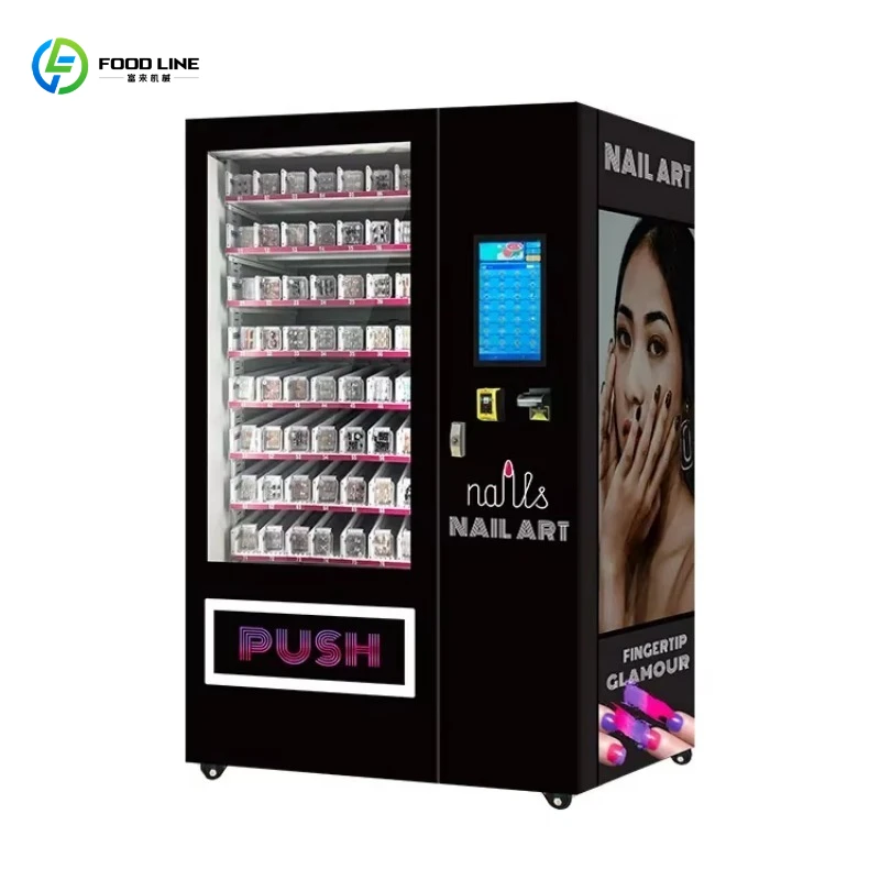 Commercial automatic nail vending machine Eyelash beauty makeup vending machine with advertising screen
