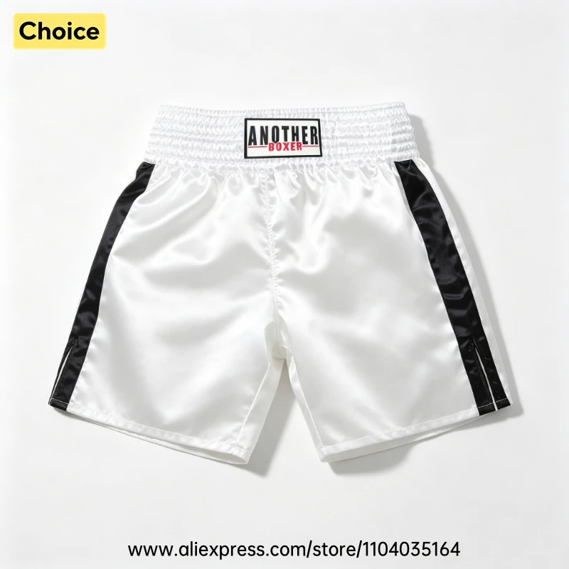 Professionelle Boxkampf-Shorts Schnelltrocknend Satin Seitlich Geschlitzte Muay Thai Wettkampf-Shorts Englische Box- und Kickbox-Kampfhosen