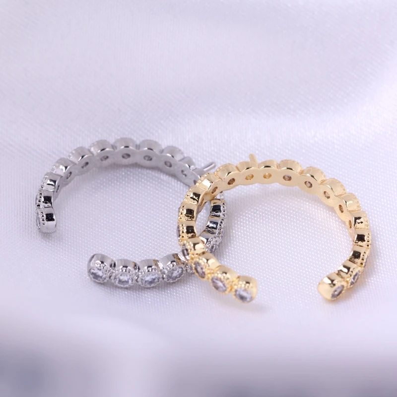 

JZ156 Copper Gold Plated Adjustable Pearl Ring Blank Empty Setting DIY Jewelry Findings