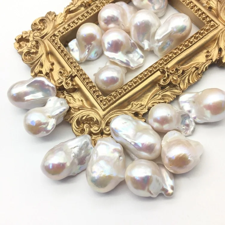 

Wholesaler 16-18mm White Freshwater loose Keshi Baroque Pearl Irregular Shape keshi Loose Pearl For Making Jewelry