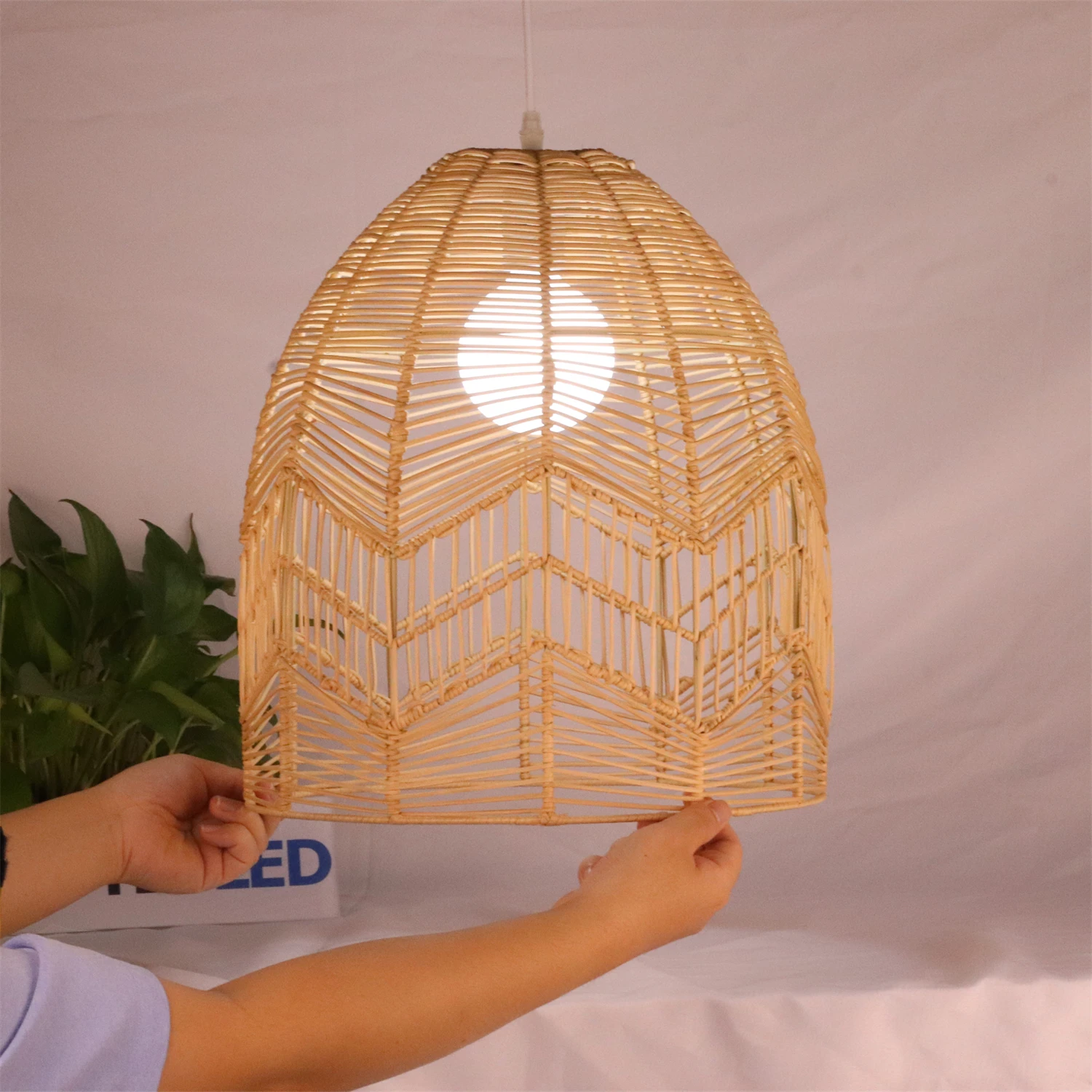 

JOYINLED Chinese Creative Hand Woven Rattan Art Pendent Lamp Retro Restaurant Hotel Study Hallway Rural Decor Lighting Fixtures