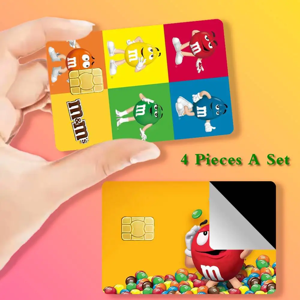 

M-M&Ms Chocolate Card Stickers Cover Film Sticker for Debit Credit Bank Card Waterproof