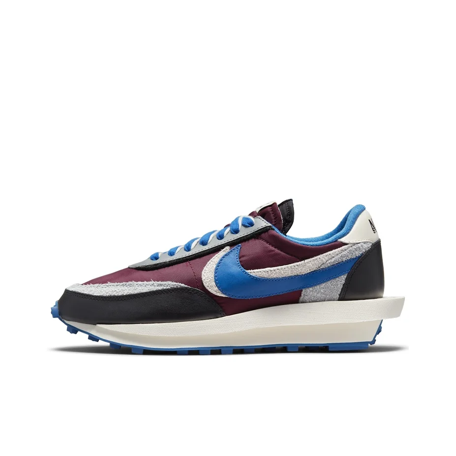 Sacai x Nike LDWaffle Night Maroon And Team Royal Low top Casual Shoes Unisex Black Gray Blue DJ4877-600