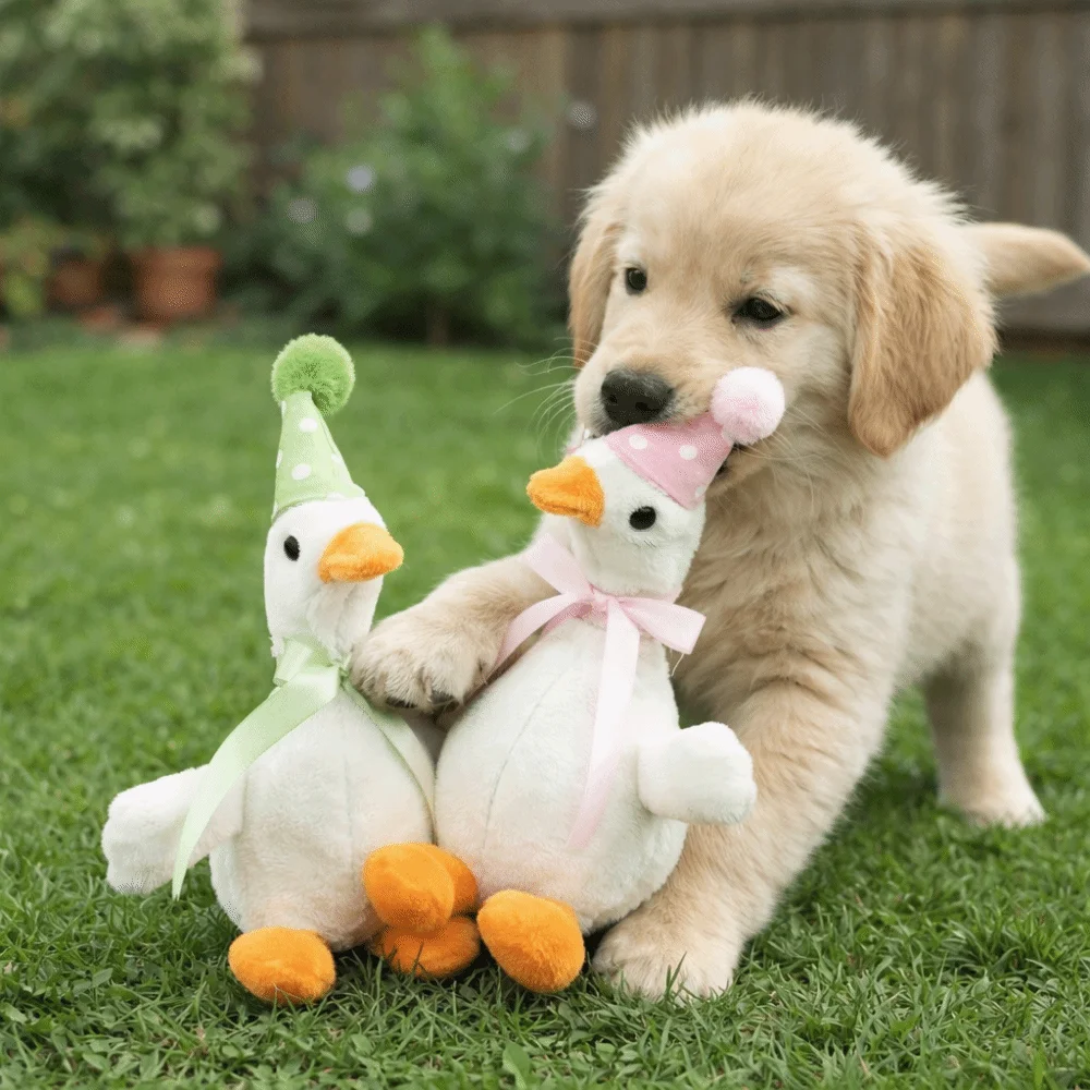 

Grinding Teeth Bite Resistant Dog Plush Toys Cute Animals Shaped Dog Toy Goose White Goose Pet Soothing Toys Teething Puppy