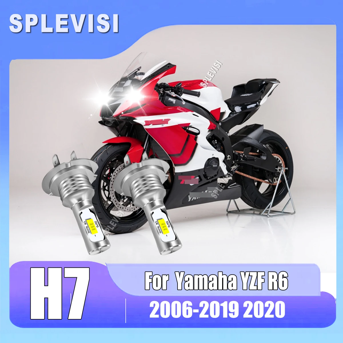 

H7 Motorcycle Led Headlight Bulbs - superior illumination and durability For Yamaha YZF R6 2006 2007 2008 2009 2010 2011-2020