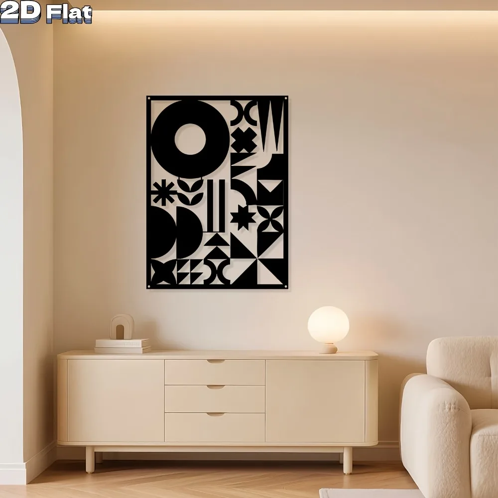 CIFBUY Iron Wall Art Abstract Metal Waterproof Sculpture For Home Living Room Hanging Decor Rustproof Patio Gift
