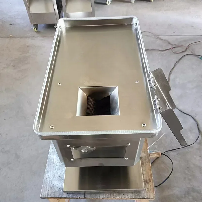 1.1KW Countertop Stainless Steel Meat Slicer Electric Commercial Slicer, Shredder, and Dicer for Frozen Meat 220V