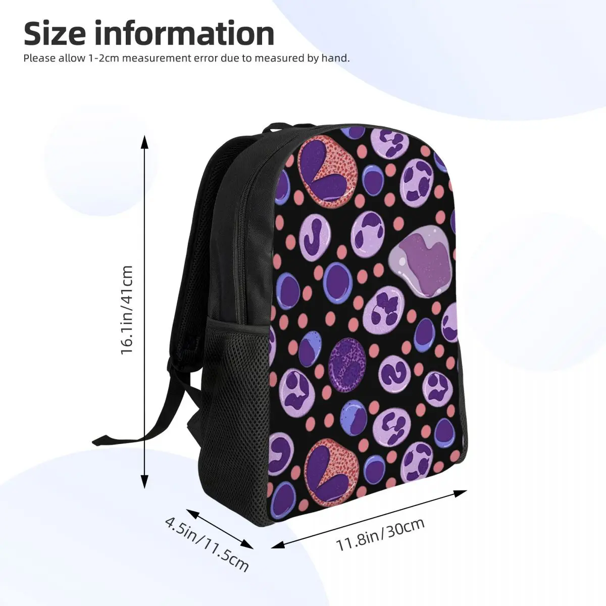 Mochila grande con diseño de glóbulos blancos para estudiantes, bolso escolar, mochila de viaje para senderismo, mochila de moda para hombres y mujeres, bolsos de hombro