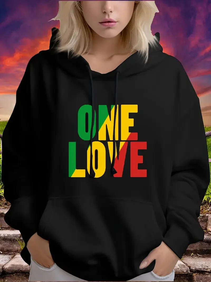 

Толстовка больших размеров, повседневная толстовка с капюшоном и буквенным принтом, женские толстовки больших размеров с завязками, карманом с длинными рукавами, 550 г